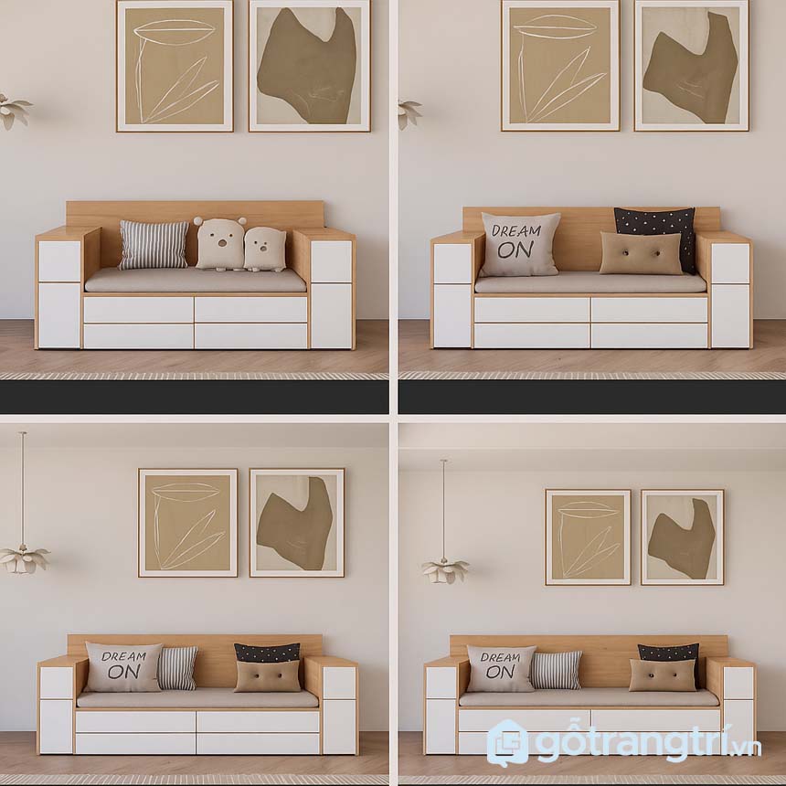 Ghế sofa bệt có ngăn kéo GHS-8399