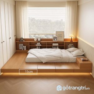 2 giường ngủ có hộc tủ âm sàn