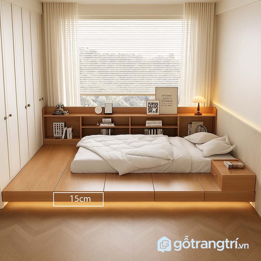 Giường ngủ có hộc tủ âm sàn