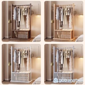 2 kệ treo quần áo gỗ đa năng