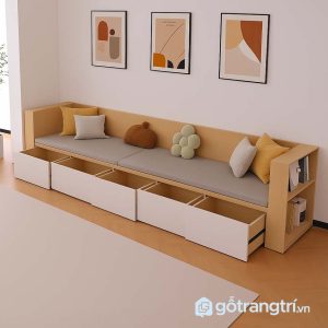 2 sofa bệt có hộc kéo và kệ sách