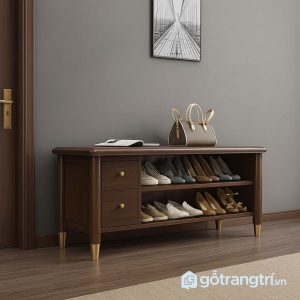 2 tủ giày gỗ thấp đa năng