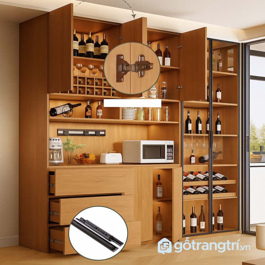 Tủ rượu gỗ hiện đại, sang trọng GHS-5276
