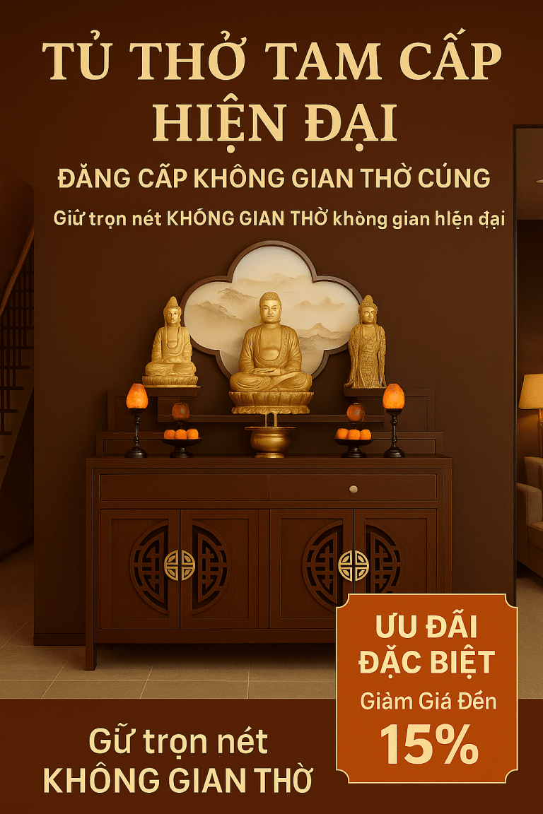 Tủ thờ tam cấp GHS-52569 phong cách hiện đại, đơn giản