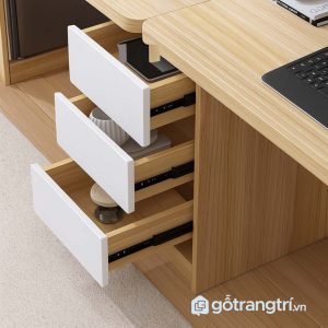 3 bàn học đôi liền giá sách