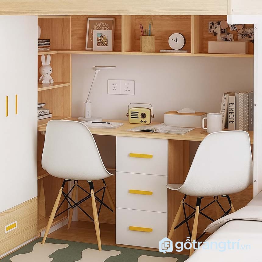 Giường tầng gỗ công nghiệp cho bé