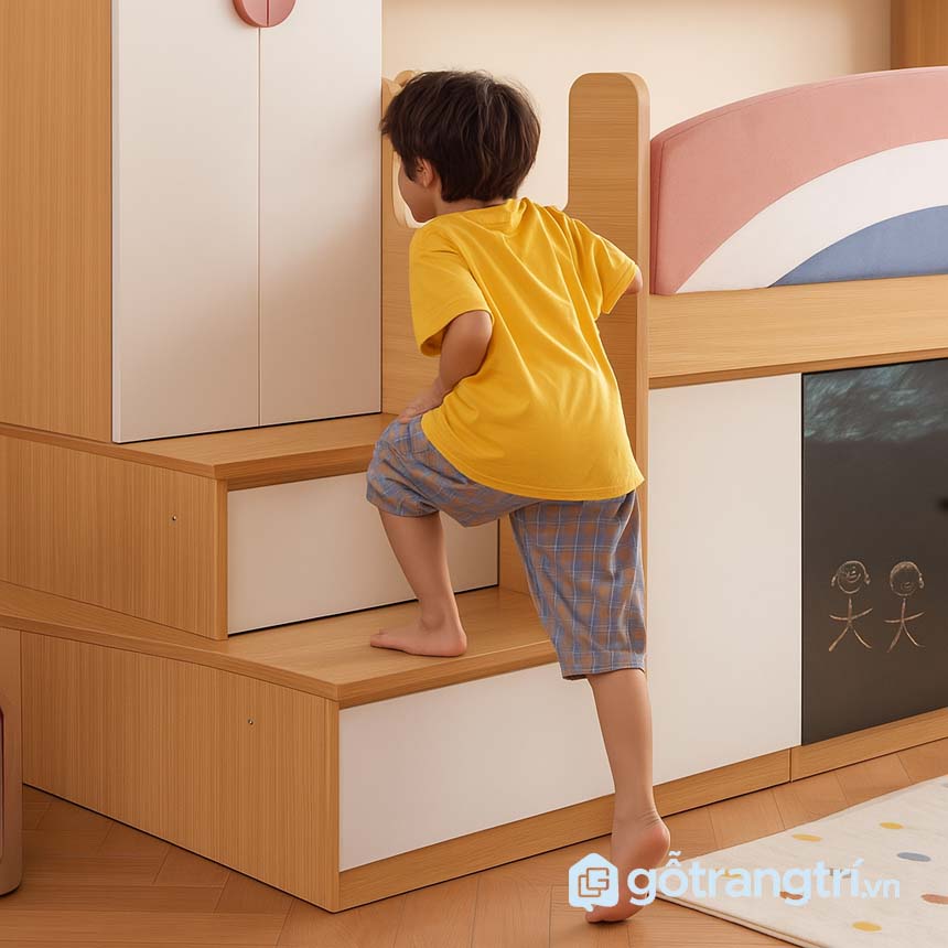 Giường tầng thấp an toàn, tiện nghi cho bé GHS-9382