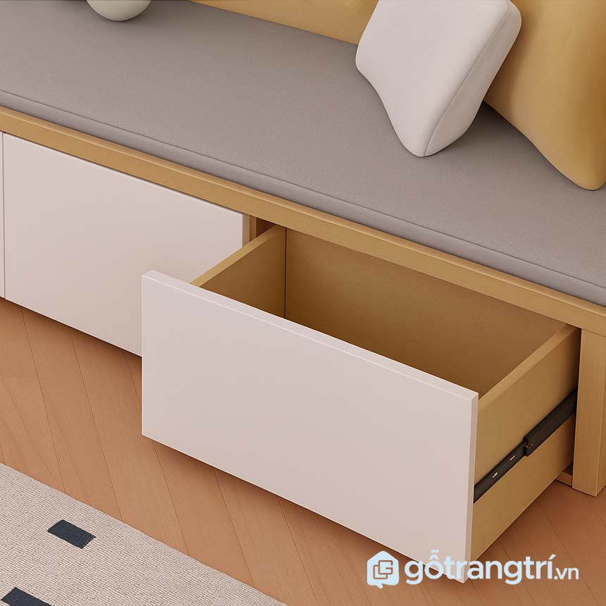 Sofa bệt có hộc kéo và kệ sách GHS-8400