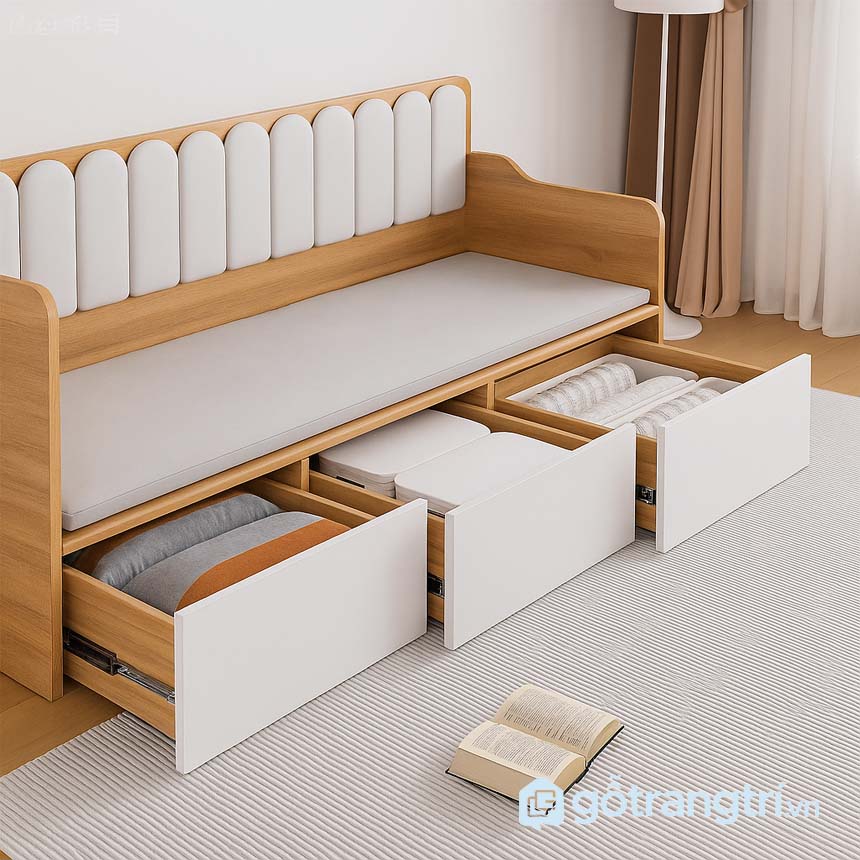 Sofa bệt tựa cao có ngăn kéo
