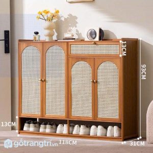3 tủ giày gỗ mây đan