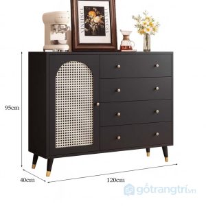 3 tủ gỗ cánh nan mây