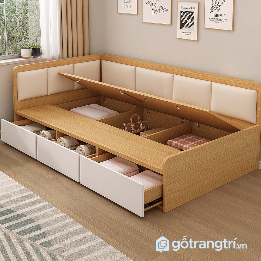 Giường góc có hộc kéo GHS-9375