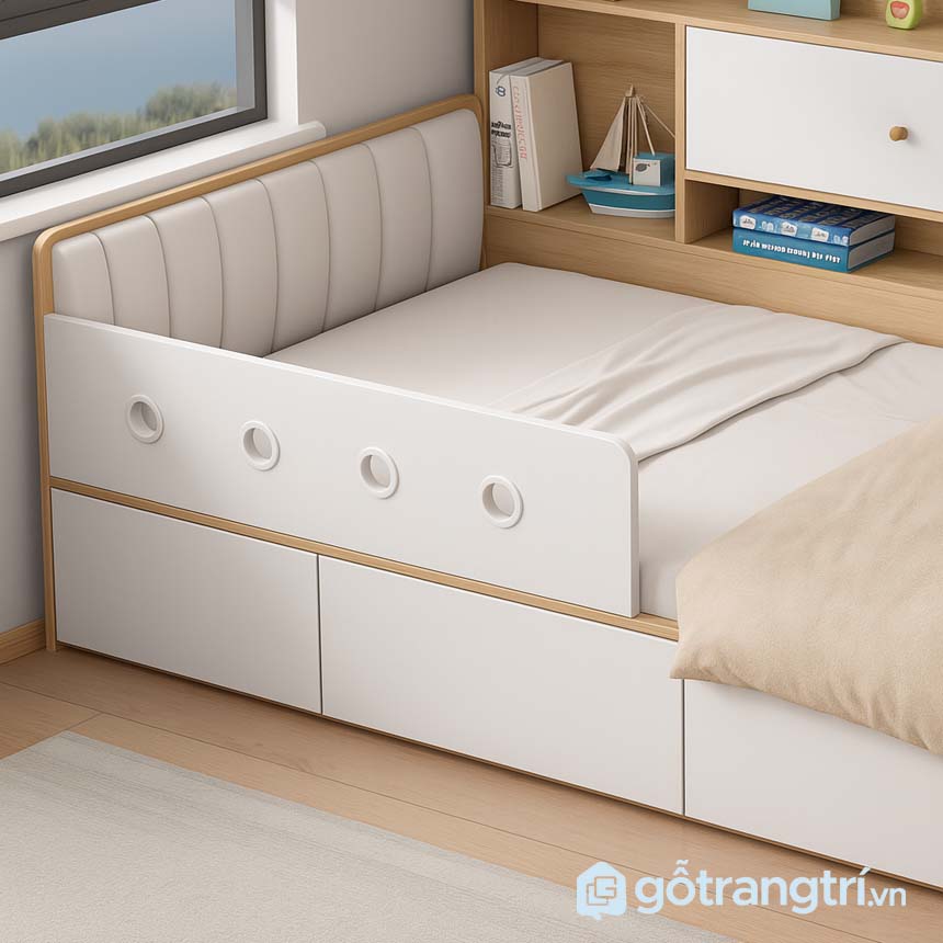 Giường kết hợp bàn học và tủ sách GHS-9373