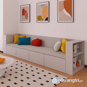 4 sofa bệt có hộc kéo và kệ sách