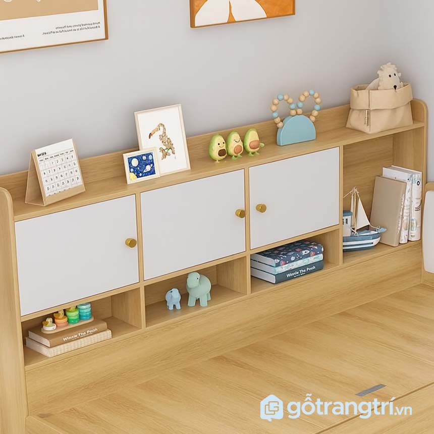 Giường kết hợp bàn học và tủ sách GHS-9373