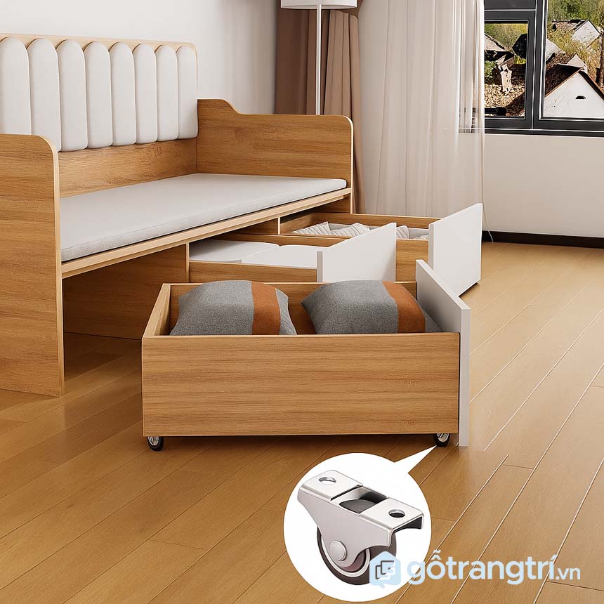 Sofa bệt tựa cao có ngăn kéo