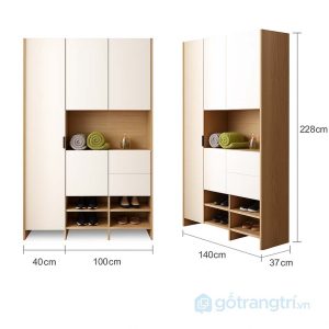 5 tủ giày kết hợp tủ áo