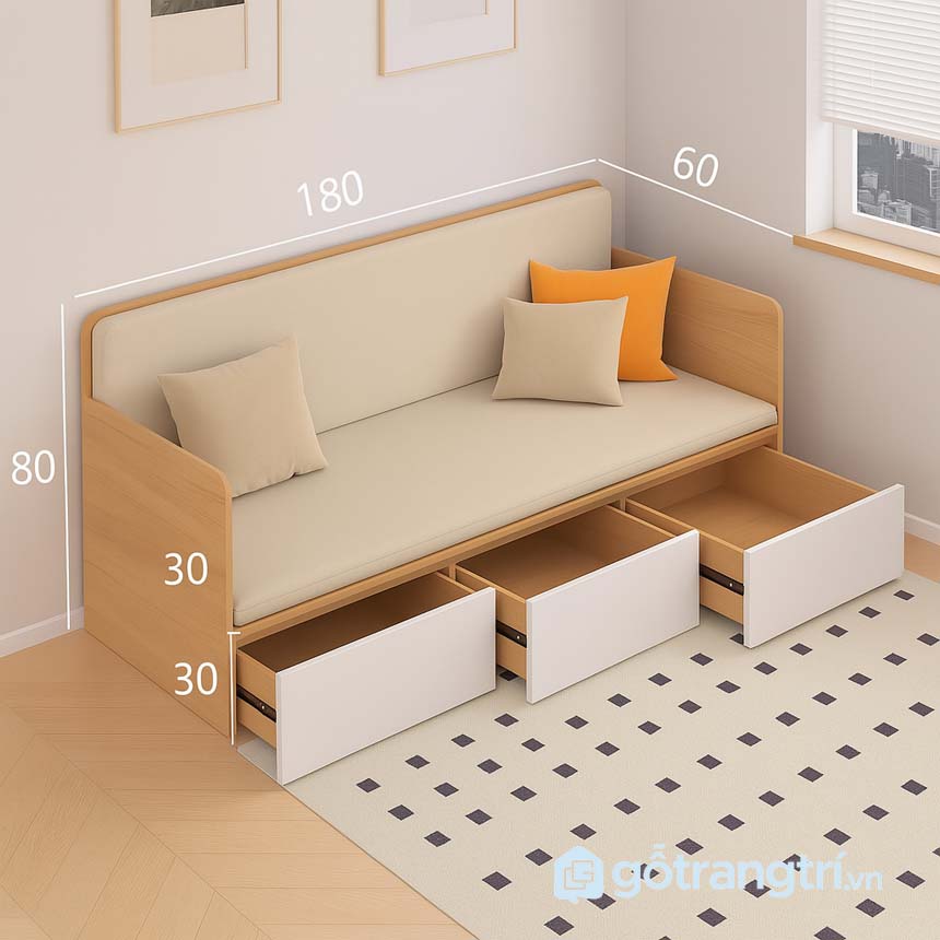 Ghế sofa có hộc kéo để đồ GHS-8398
