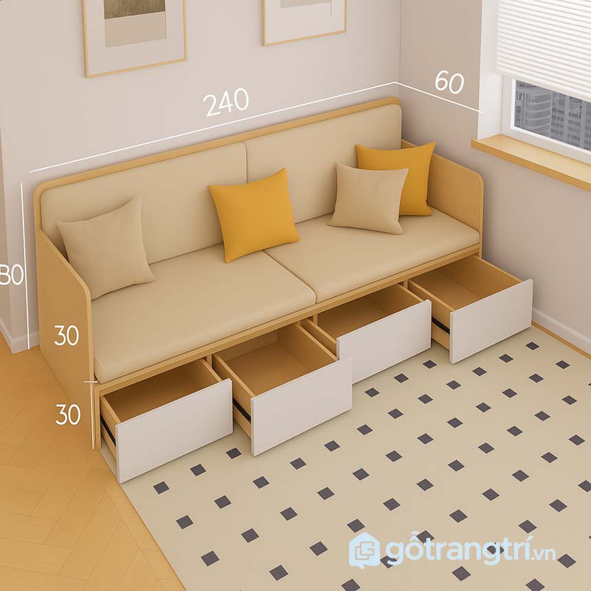 Ghế sofa có hộc kéo để đồ GHS-8398