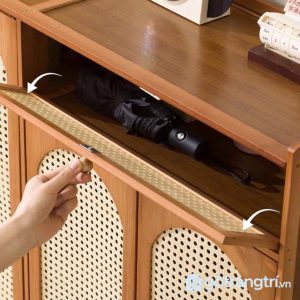 7 tủ giày gỗ mây đan