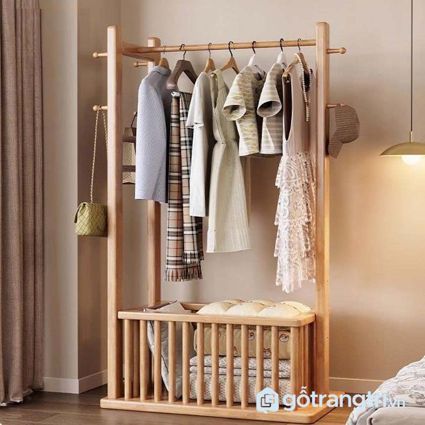 Kệ treo quần áo gỗ đa năng