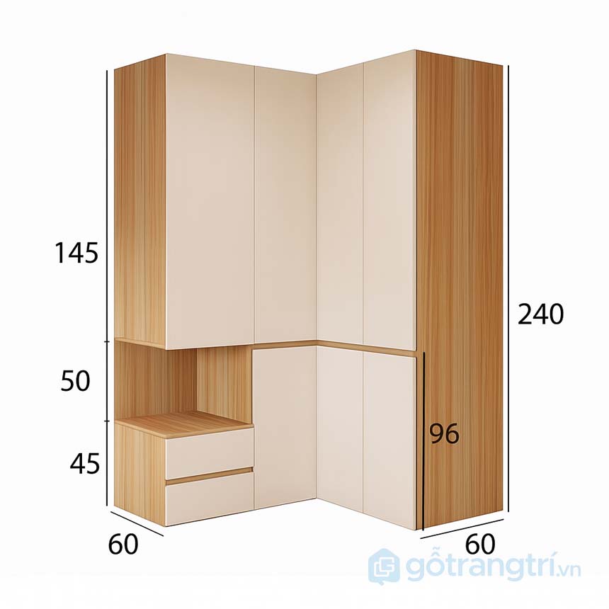 Tủ quần áo chữ L