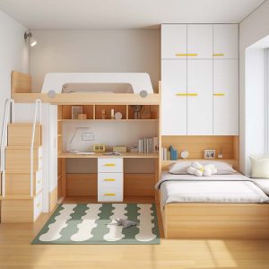 Giường tầng gỗ công nghiệp cho bé