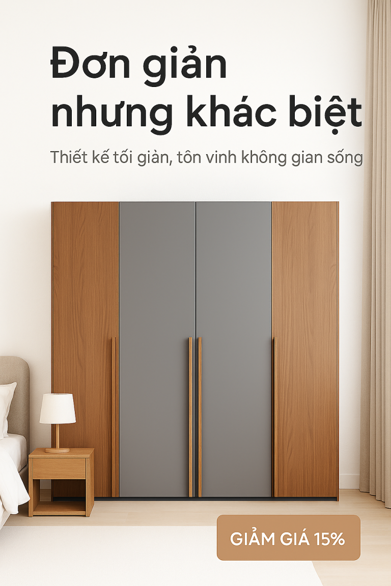 Tủ quần áo gỗ hiện đại GHS-515058 — Đơn giản, tinh tế và khác biệt