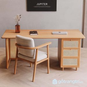 1 Bàn làm việc gỗ mây đẹp hiện đại