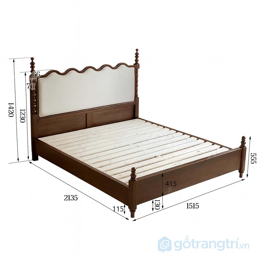 Giường ngủ phong cách châu Âu cổ điển sang trọng và tinh tế GHS-9385