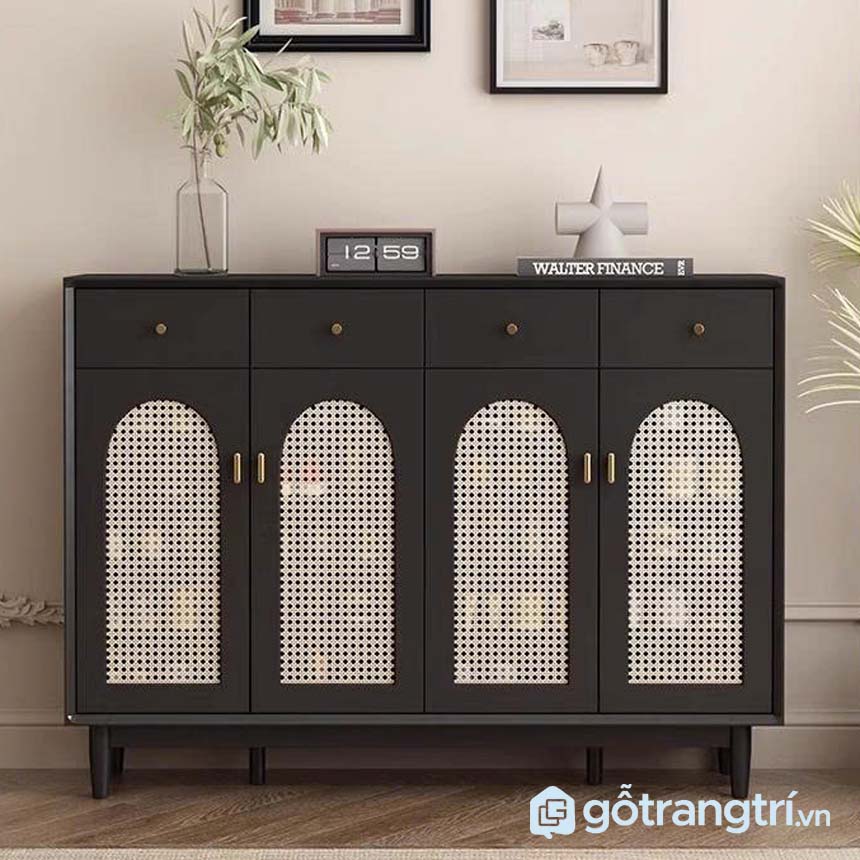 Tủ giày gỗ cánh nan mây GHS-5279