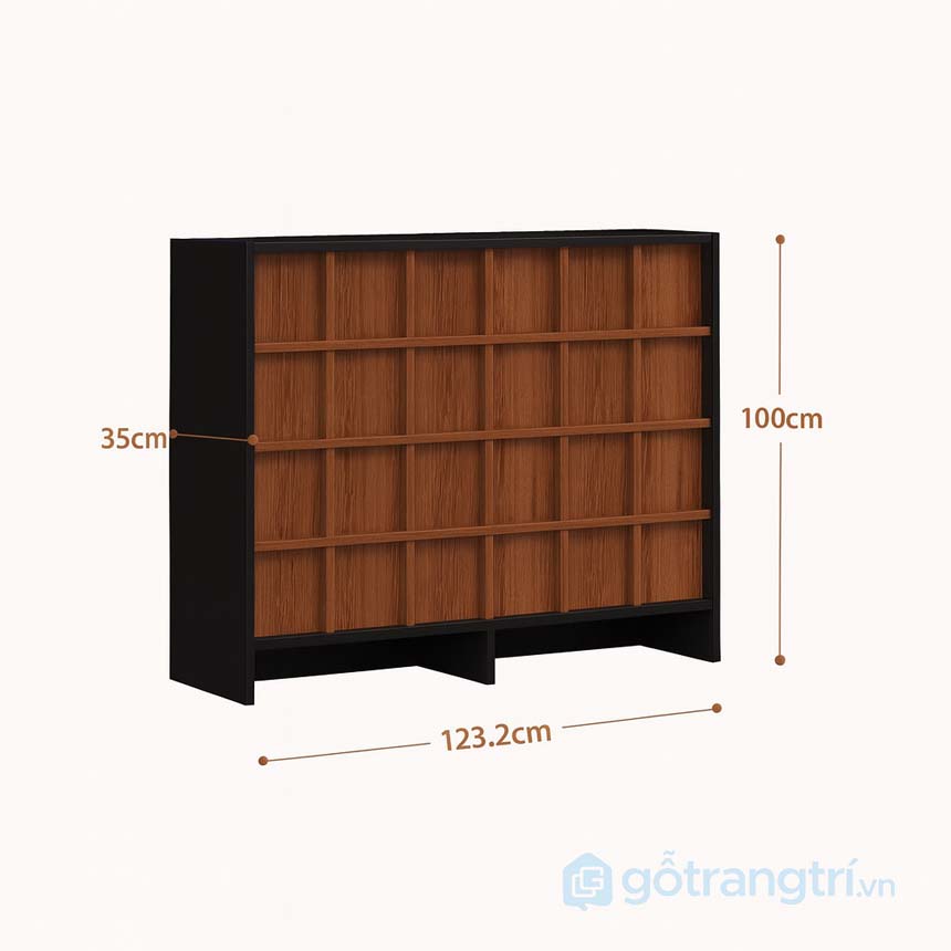 Tủ giày gỗ màu óc chó hiện đại, tiện dụng GHS-5306