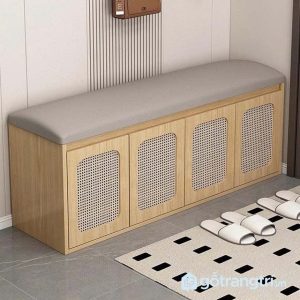 2 ghế băng đựng giày gỗ màu óc chó