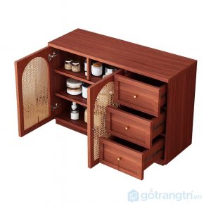 2 tủ gỗ để đồ nhà bếp hiện đại