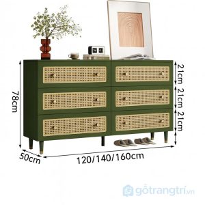 3 Tủ ngăn kéo 6 hộc đan mây