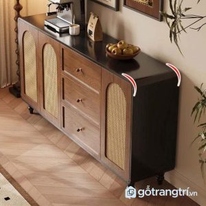 3 tủ lưu trữ phòng khách gỗ màu óc chó