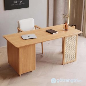4 Bàn làm việc gỗ mây đẹp hiện đại