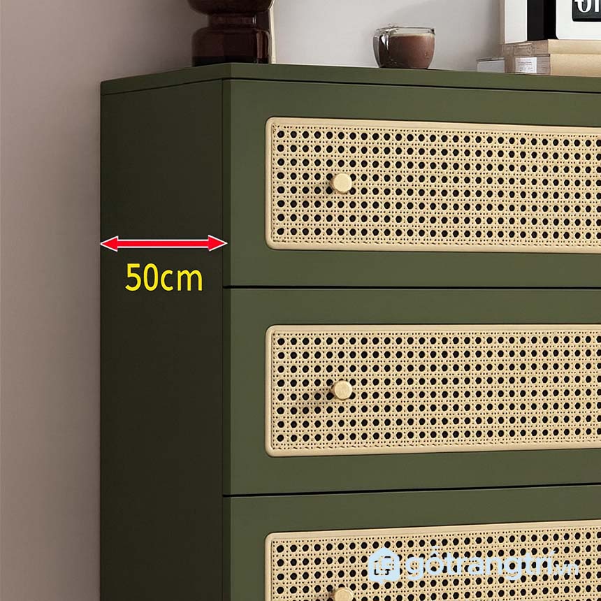 Tủ ngăn kéo 6 hộc đan mây sang trọng và tiện ích GHS-5340
