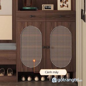 4 tủ giày gỗ mây đan hiện đại