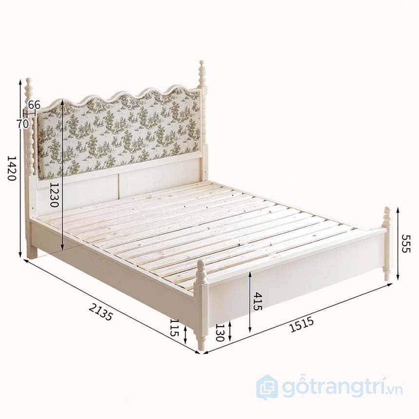 Giường ngủ gỗ tân cổ điển