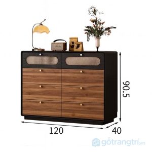 5 Tủ ngăn kéo gỗ mây hiện đại