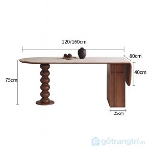 5 bàn ăn gỗ chân trụ tròn nghệ thuật