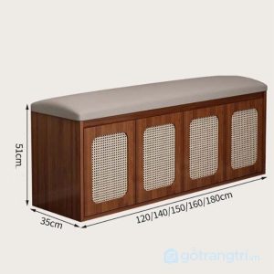5 ghế băng đựng giày gỗ màu óc chó