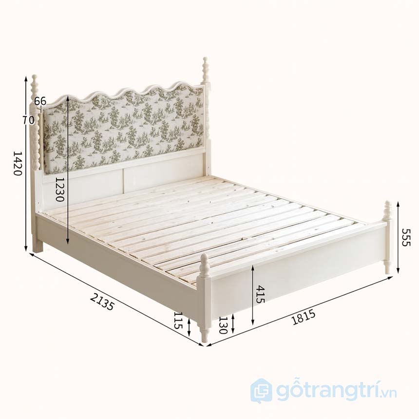 Giường ngủ gỗ tân cổ điển