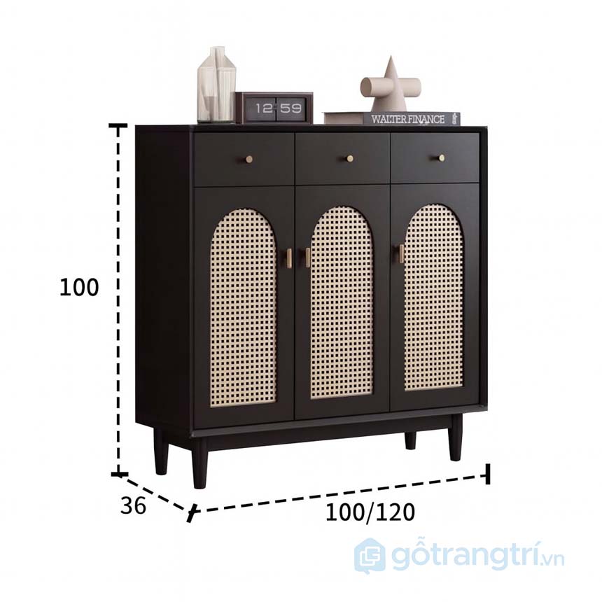 Tủ giày gỗ cánh nan mây GHS-5279