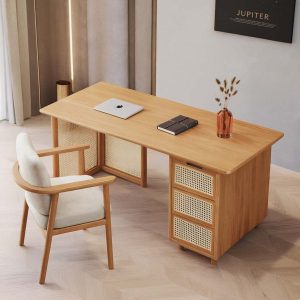 Bàn làm việc gỗ mây đẹp hiện đại