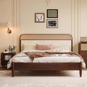 Giường gỗ hiện đại chân cao