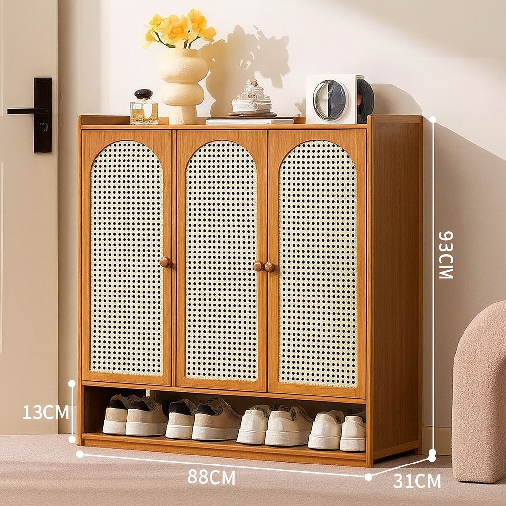 Tủ giày gỗ mây đan phong cách hiện đại, sang trọng GHS-52611