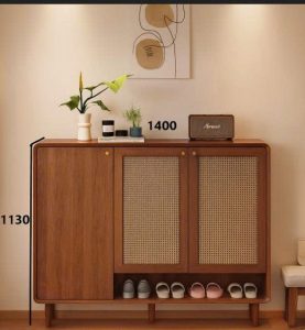 tủ-giày-nan-mây-gỗ-màu-óc-chó