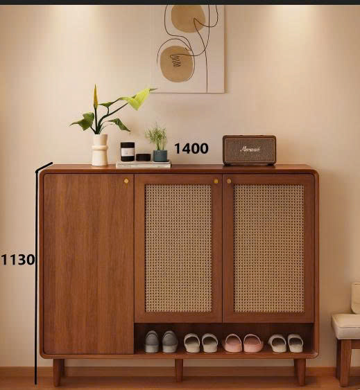 Tủ giày nan mây gỗ màu óc chó GHS-5292